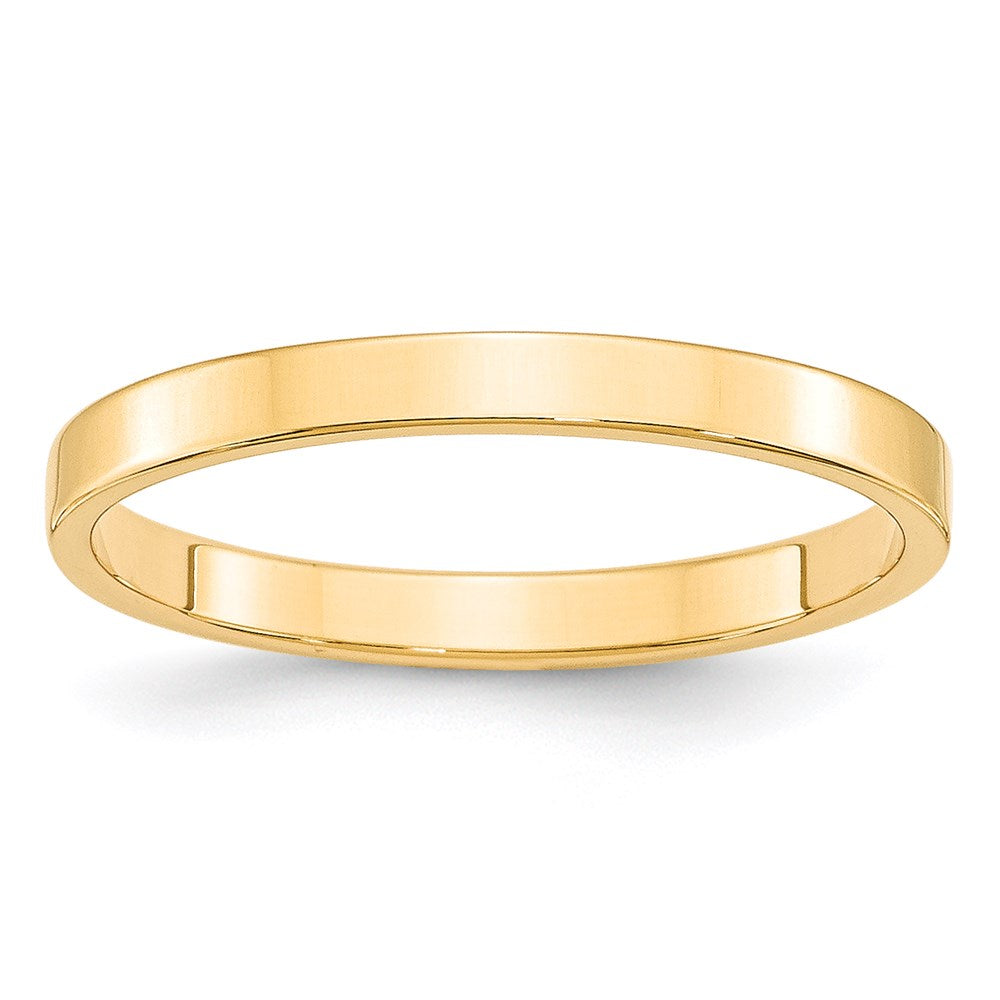 14K Gelbgold 2,5 mm leichter, flacher Ehering