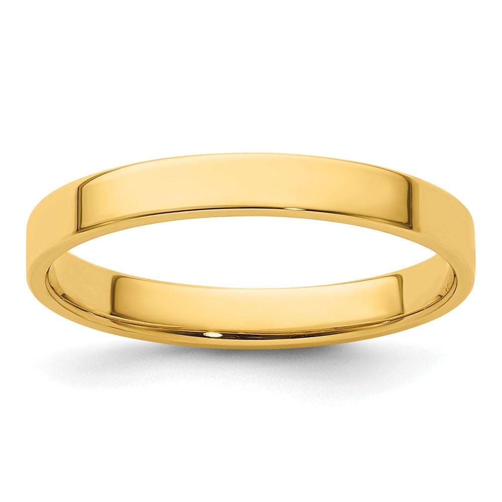 14K Gelbgold 3 mm leichter flacher Ehering