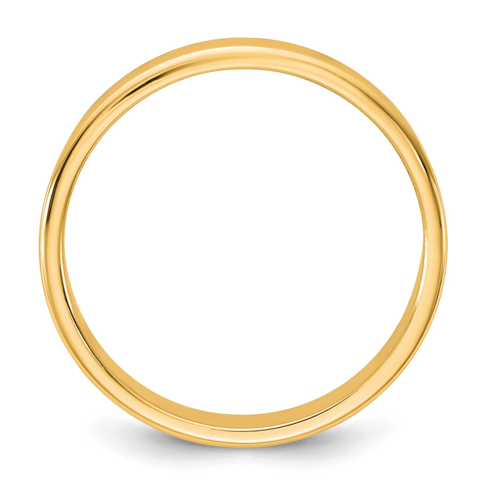 10K Gelbgold 10Ky 3,5mm leichter flacher Ring, Größe 8