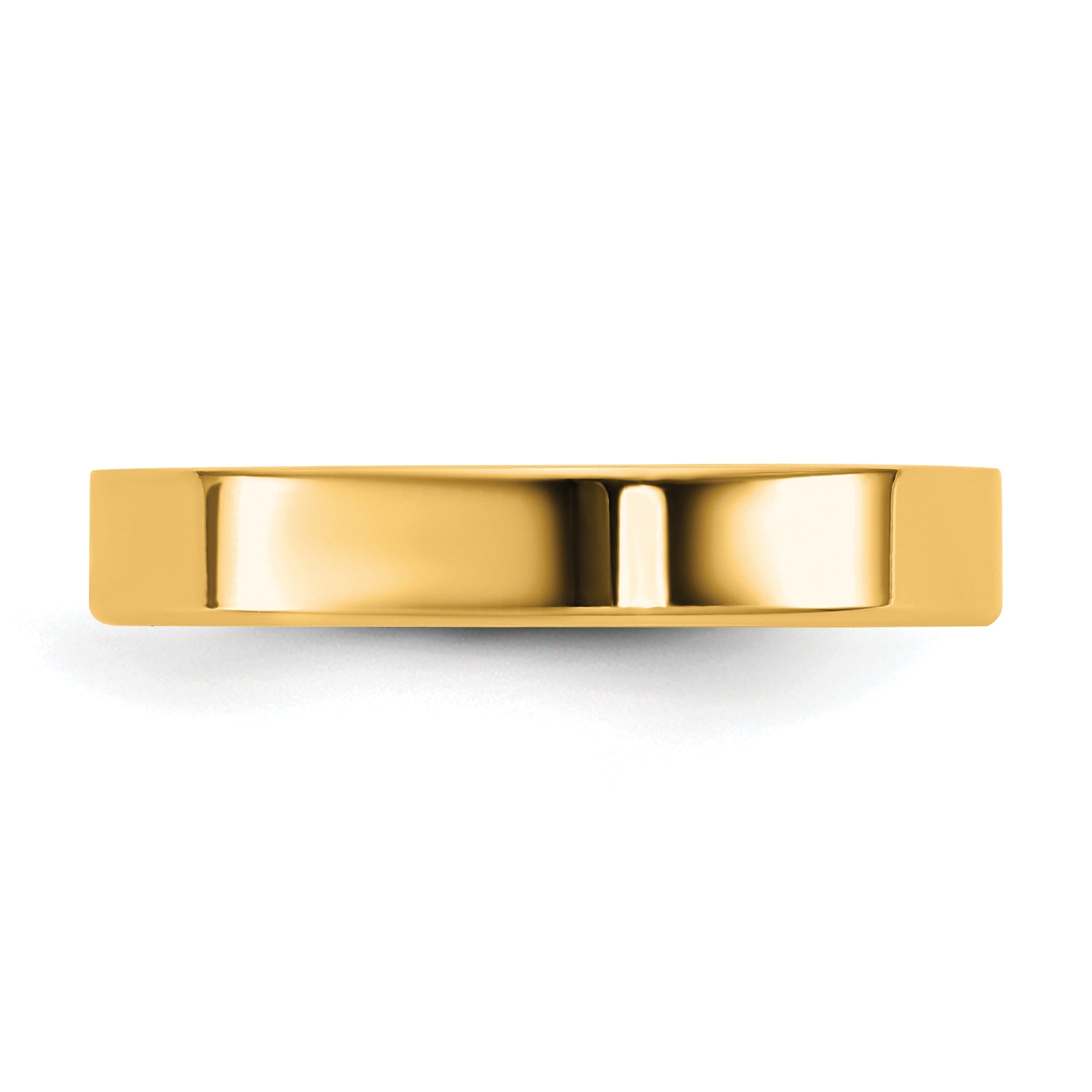10K Gelbgold 10Ky 3,5mm leichter flacher Ring, Größe 8
