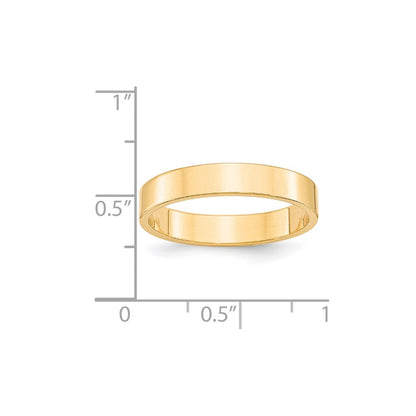 14K Gelbgold 4 mm Leichter Flacher Ehering
