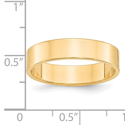 14k Gelbgold 5 mm leichter flacher Ehering