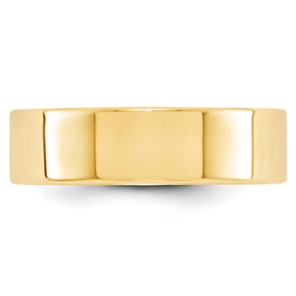 14K Gelbgold 6mm leichter flacher Ehering