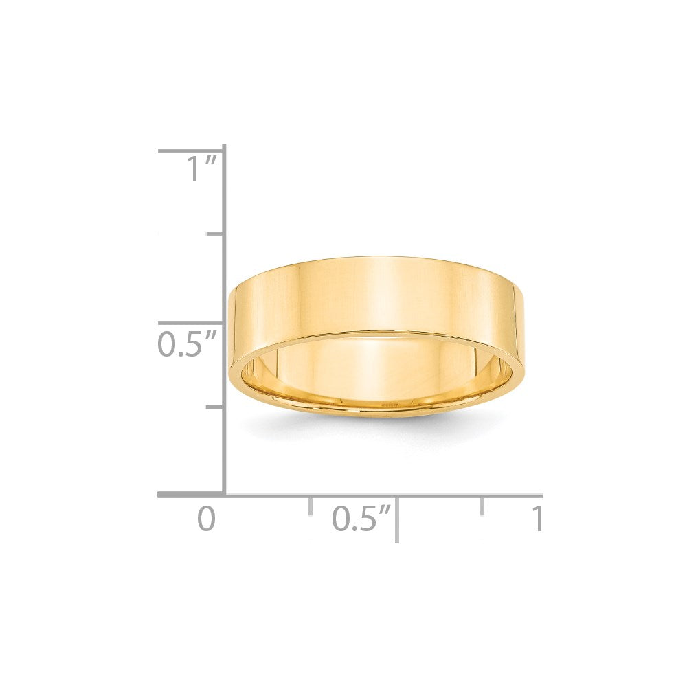 14K Gelbgold 6mm leichter flacher Ehering