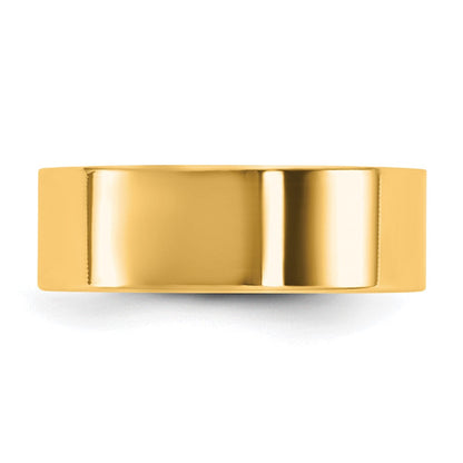 10K-Gelbgold-Ring, leichtgewichtig, flach, 6,5 mm, Größe 8,5