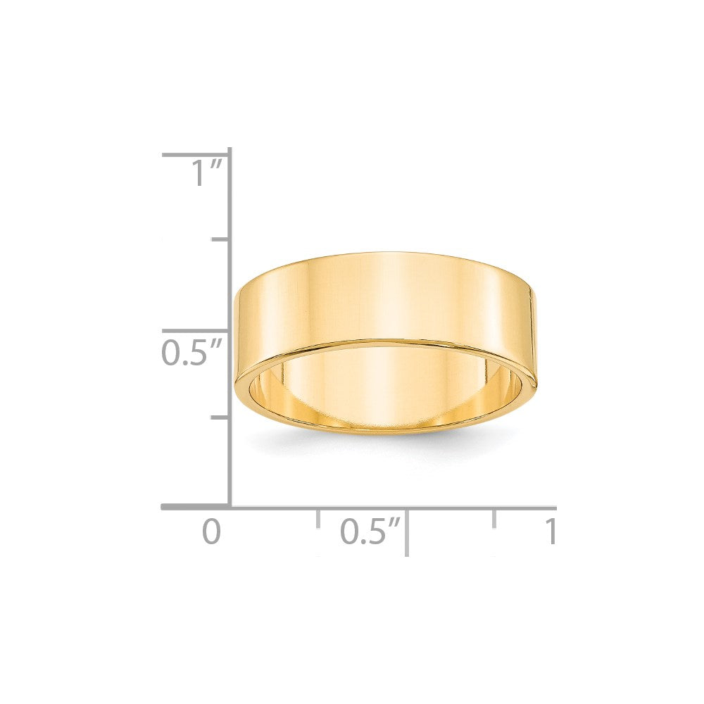 14K Gelbgold 7 mm leichter flacher Ehering