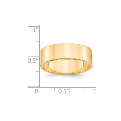 14K Gelbgold 7 mm leichter flacher Ehering