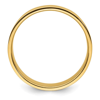 14K Gelbgold 8 mm leichter flacher Ehering