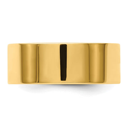 14K Gelbgold 8 mm leichter flacher Ehering