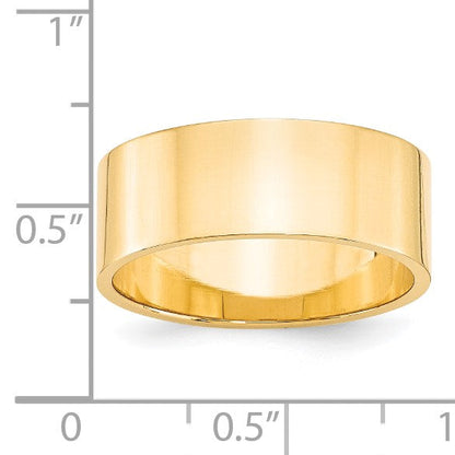 14K Gelbgold 8 mm leichter flacher Ehering