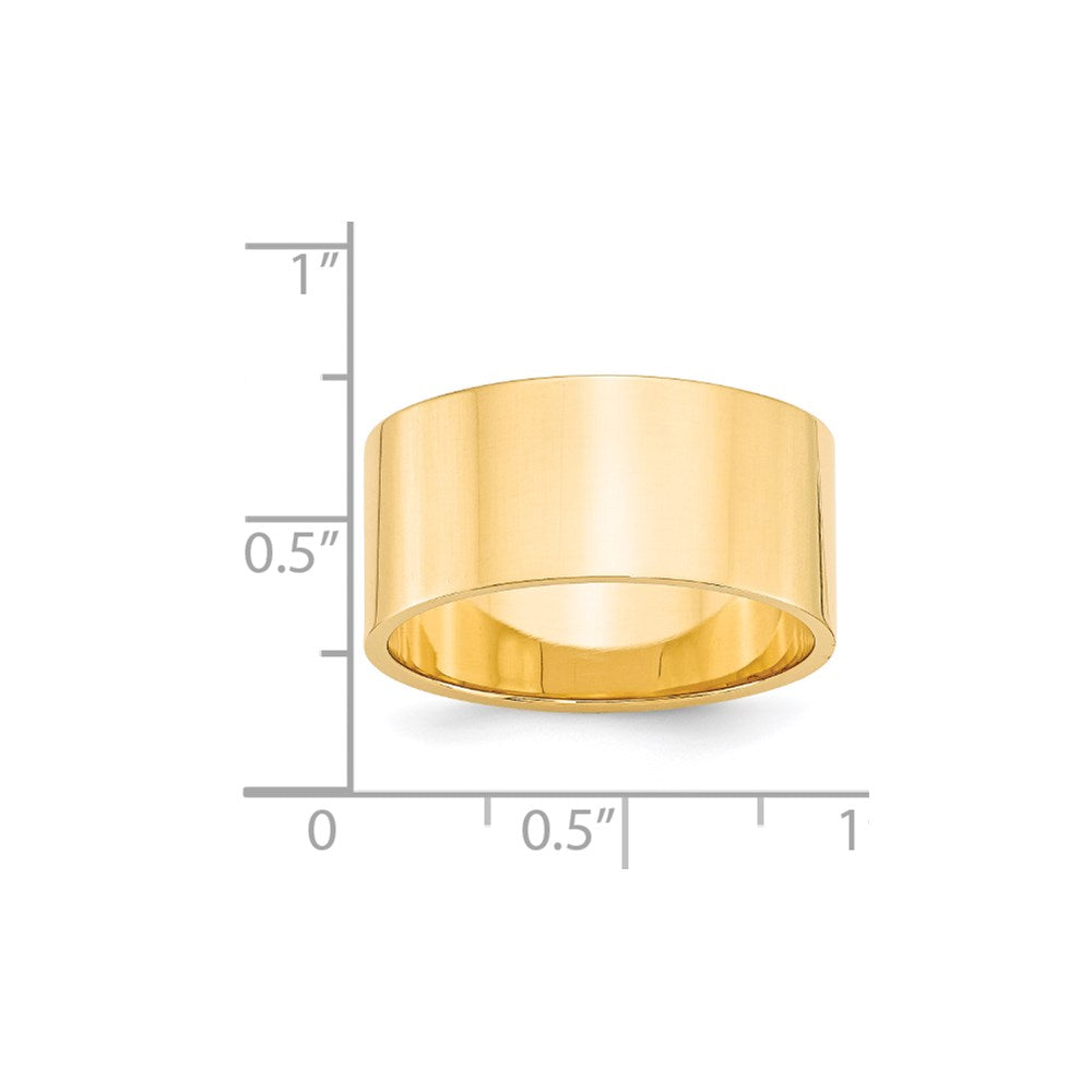 14K Gelbgold 10 mm leichter flacher Ehering