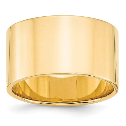14K Gelbgold 12 mm leichter flacher Ehering