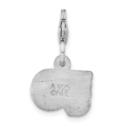 Sterlingsilber Nhl Philadelphia Flyers Logo mit Karabinerverschluss Charm