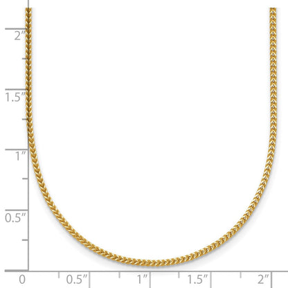 14K Gelbgold.9mm Franco mit Karabinerverschluss Halskette