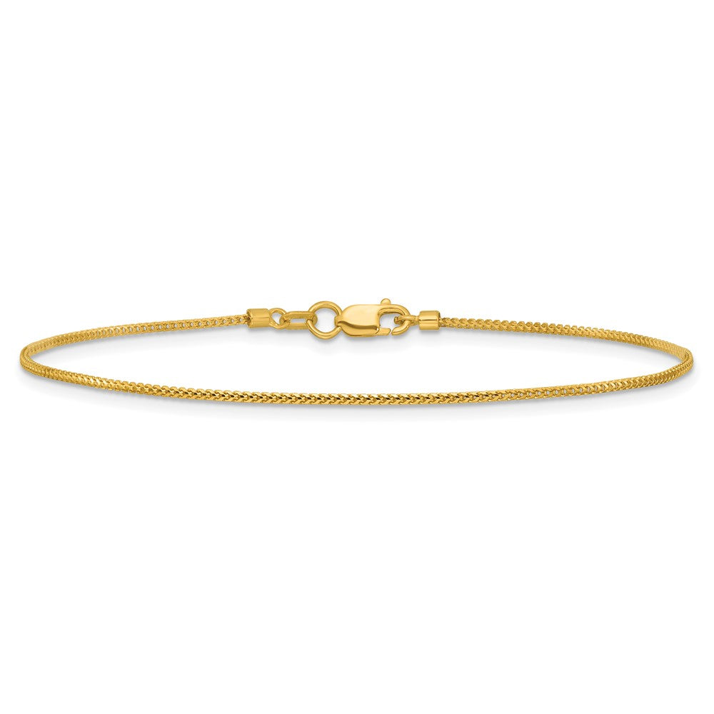 14K Gelbgold.9mm Franco mit Karabinerverschluss Gliederarmband