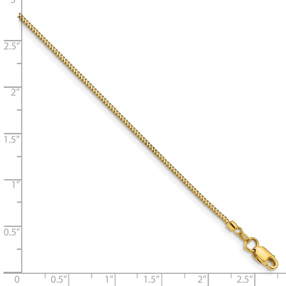 14K Gelbgold.9mm Franco mit Karabinerverschluss Gliederarmband