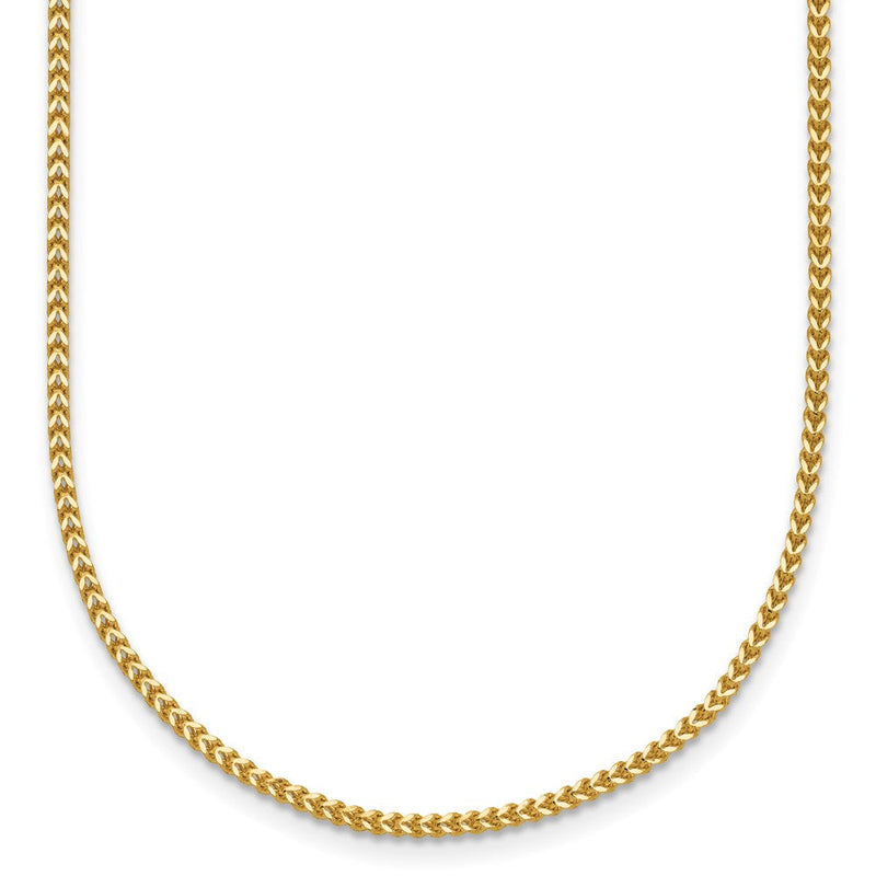 14K Gelbgold 1mm Franco mit Karabinerverschluss Halskette