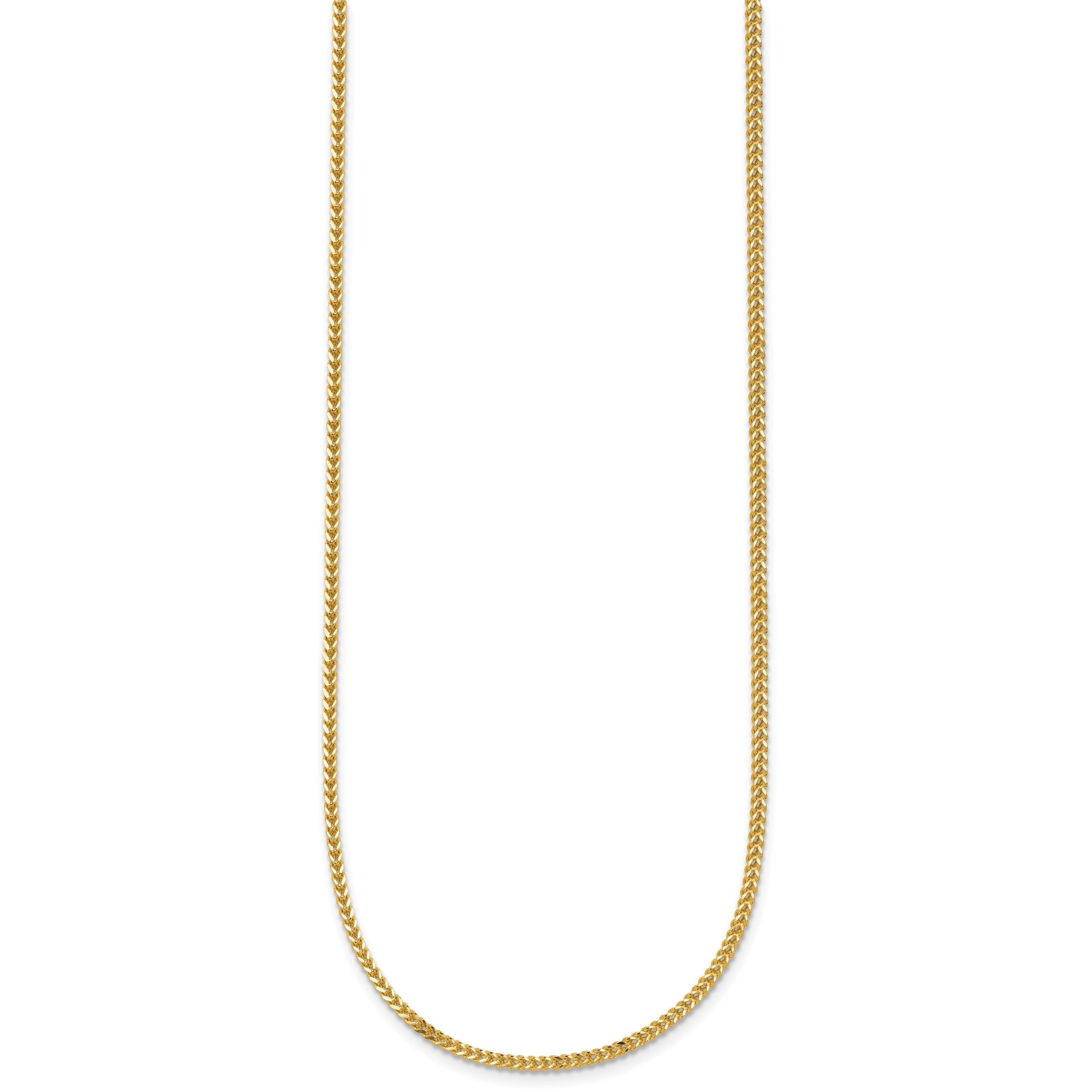 14K Gelbgold 1.3mm Franco mit Karabinerverschluss Halskette