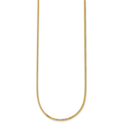 14K Gelbgold 1.3mm Franco mit Karabinerverschluss Halskette
