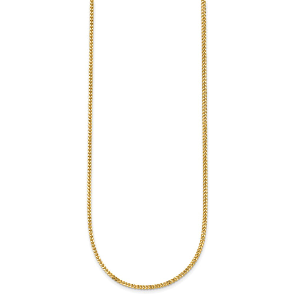 14K Gelbgold 1.3mm Franco mit Karabinerverschluss Halskette