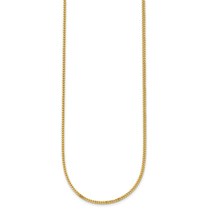 14K Gelbgold 1.3mm Franco mit Karabinerverschluss Halskette