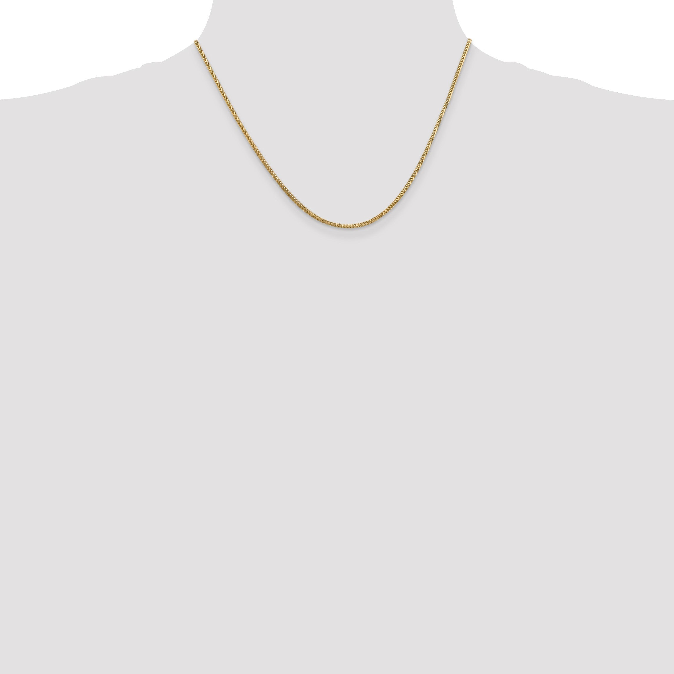 14K Gelbgold 1.3mm Franco mit Karabinerverschluss Halskette