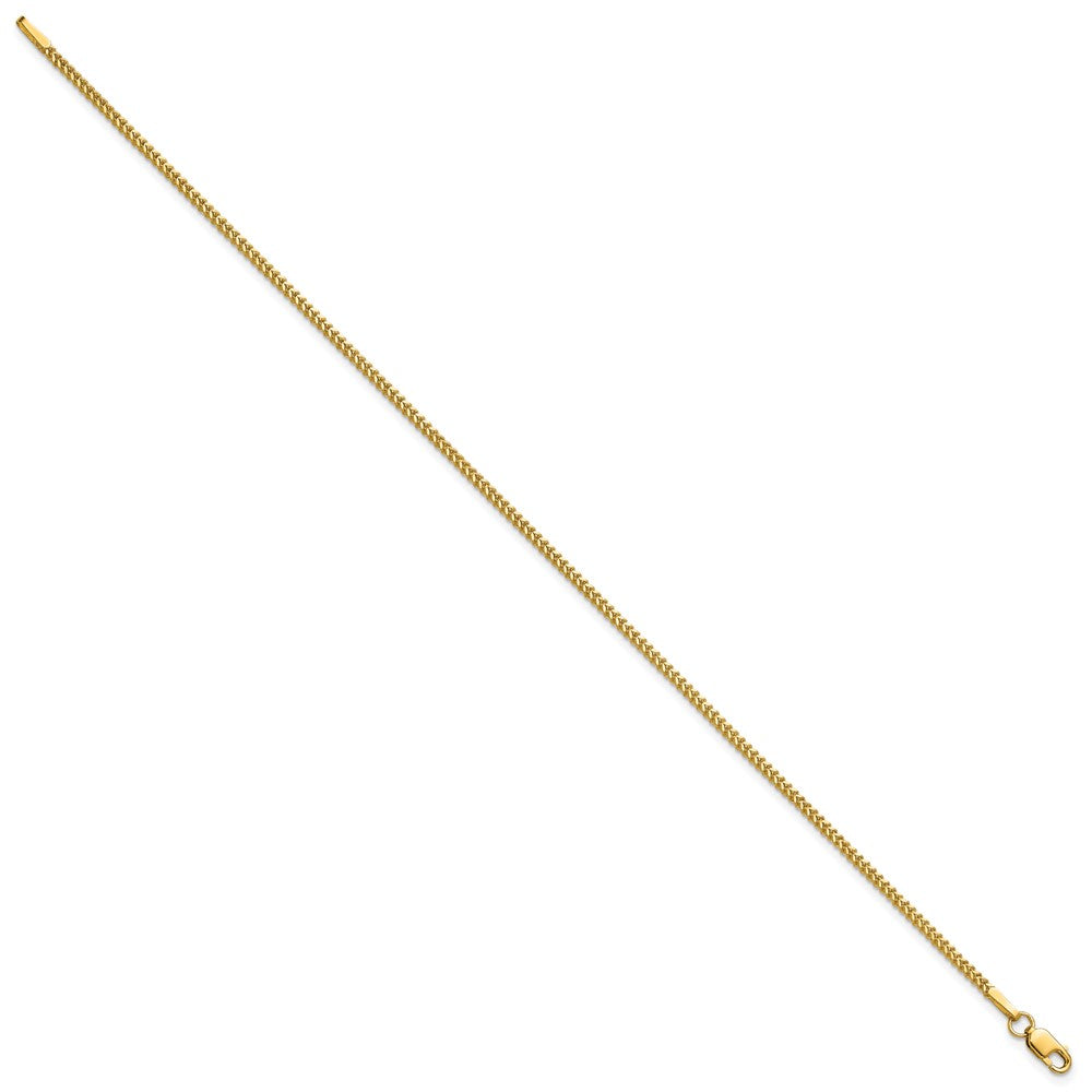 14K Gelbgold 1.3mm Franco mit Karabinerverschluss Gliederarmband