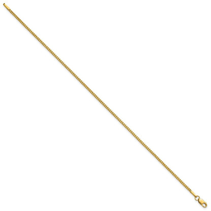 14K Gelbgold 1.3mm Franco mit Karabinerverschluss Gliederarmband