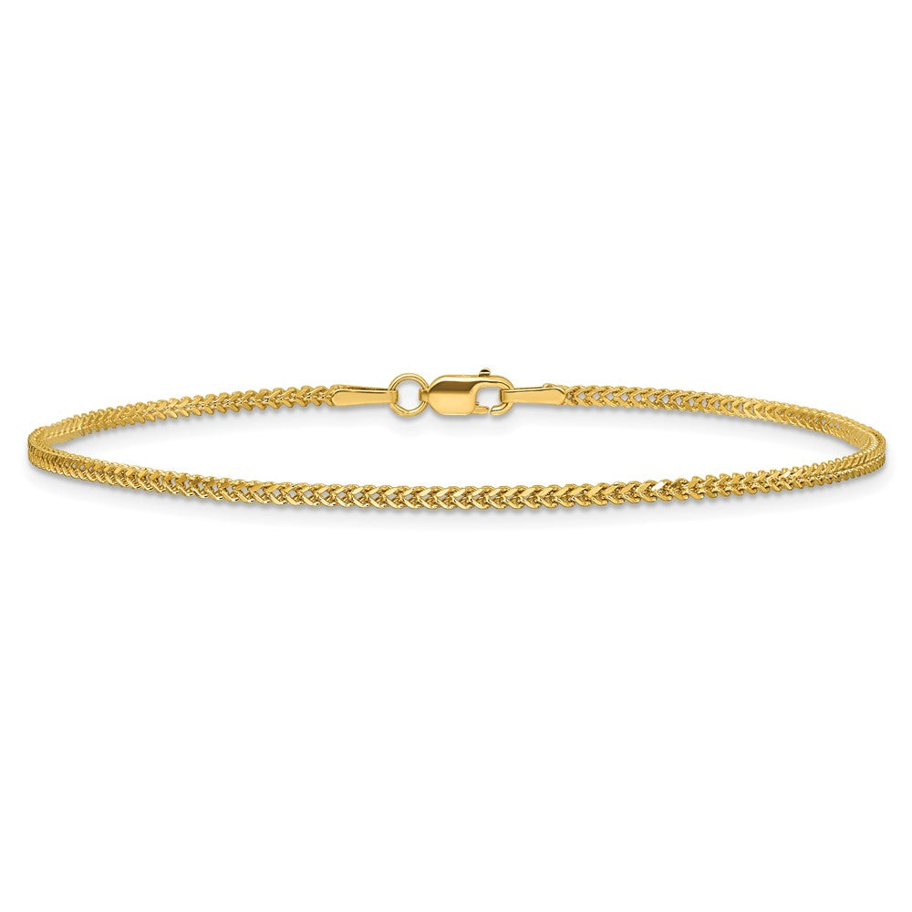 14K Gelbgold 1.3mm Franco mit Karabinerverschluss Gliederarmband