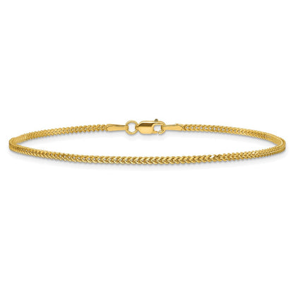 14K Gelbgold 1.3mm Franco mit Karabinerverschluss Gliederarmband