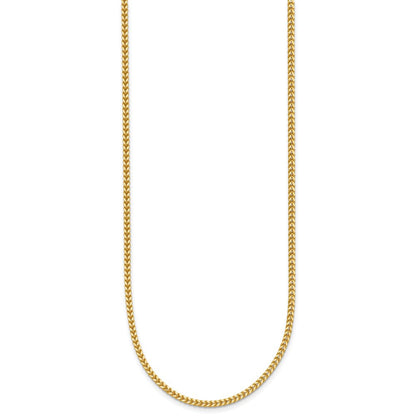 14K Gelbgold 1.4mm Franco mit Karabinerverschluss Halskette