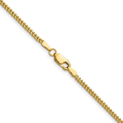 14K Gelbgold 1.4mm Franco mit Karabinerverschluss Halskette