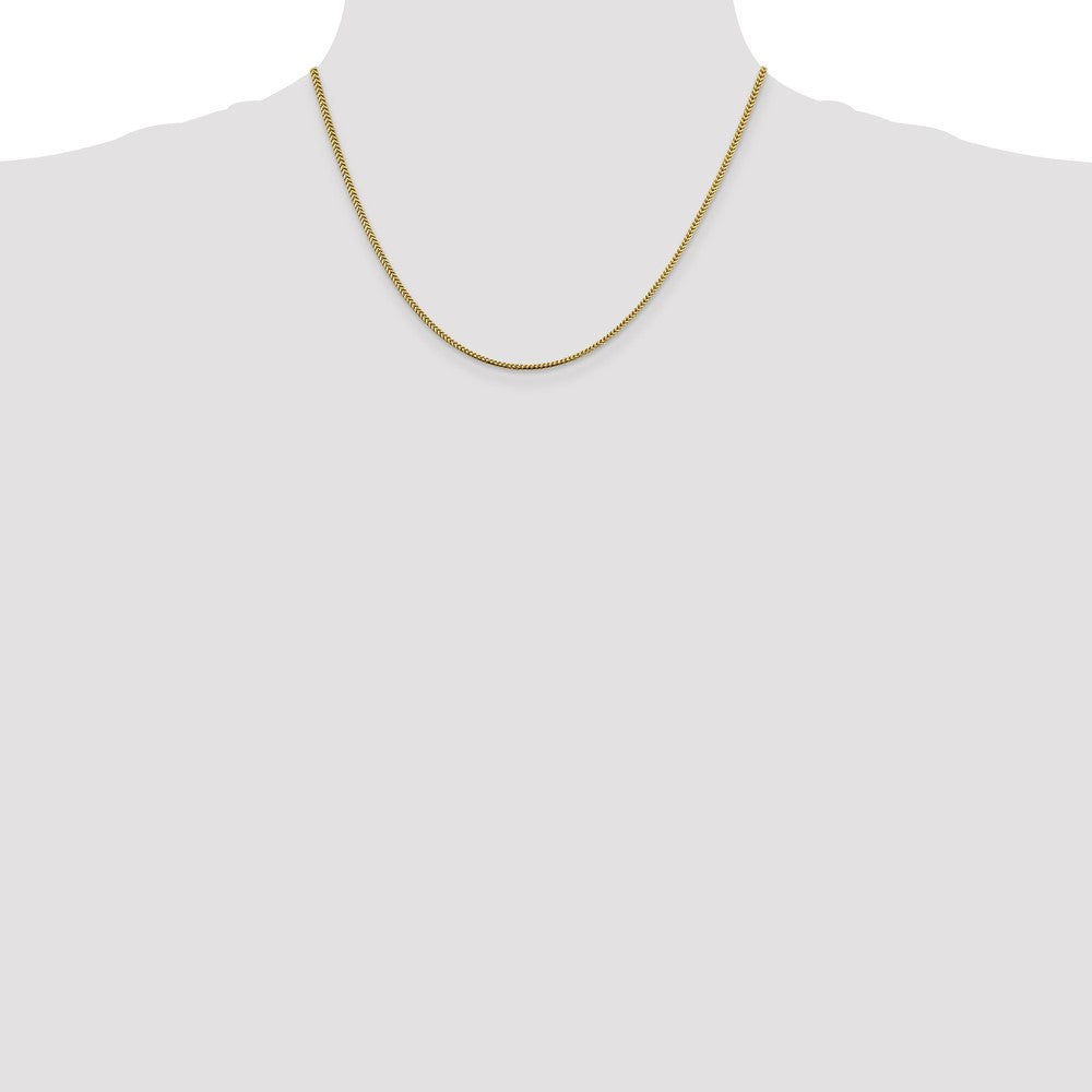 14K Gelbgold 1.4mm Franco mit Karabinerverschluss Halskette