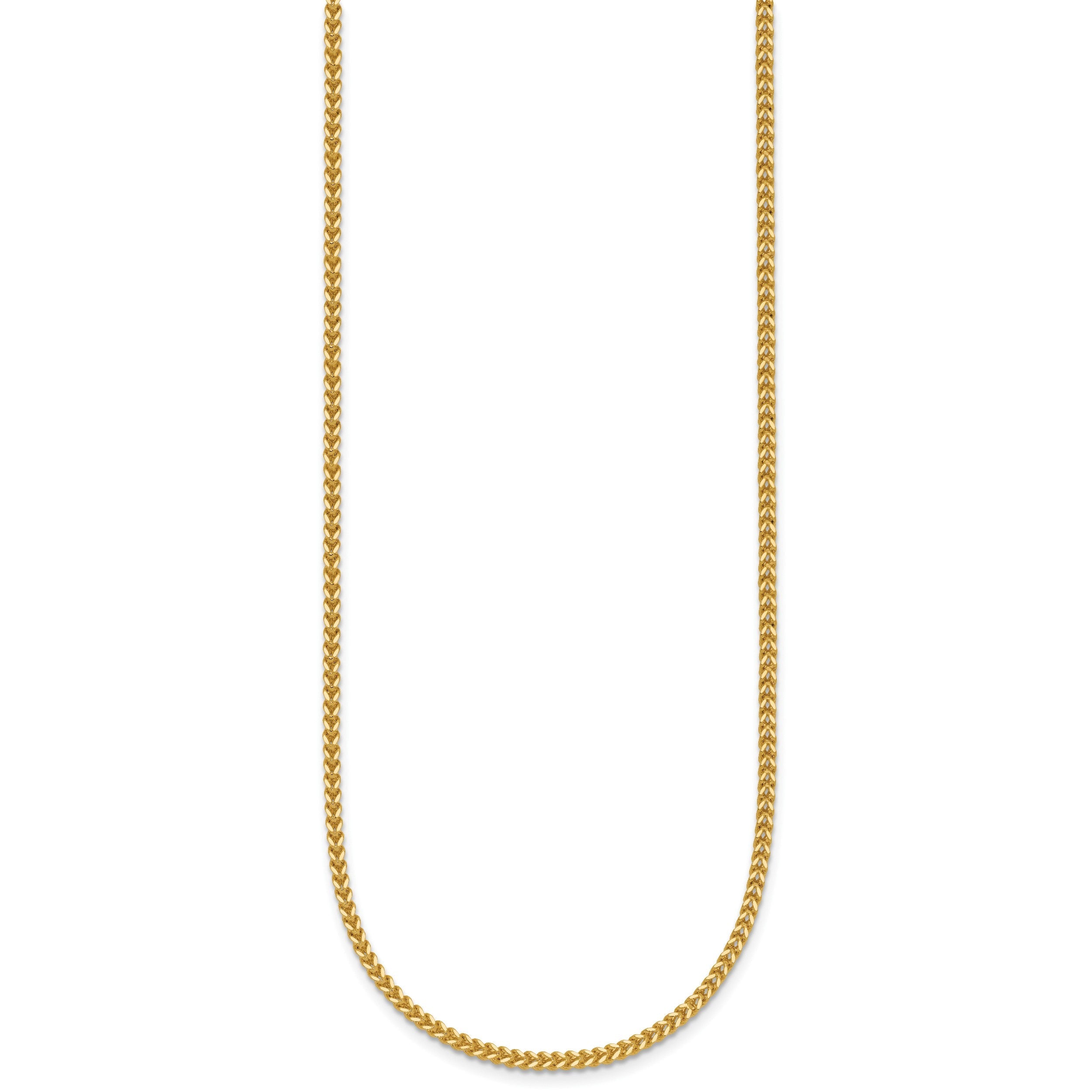 14K Gelbgold 1.5mm Franco mit Karabinerverschluss Halskette