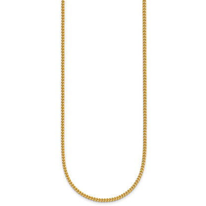 14K Gelbgold 1.5mm Franco mit Karabinerverschluss Halskette