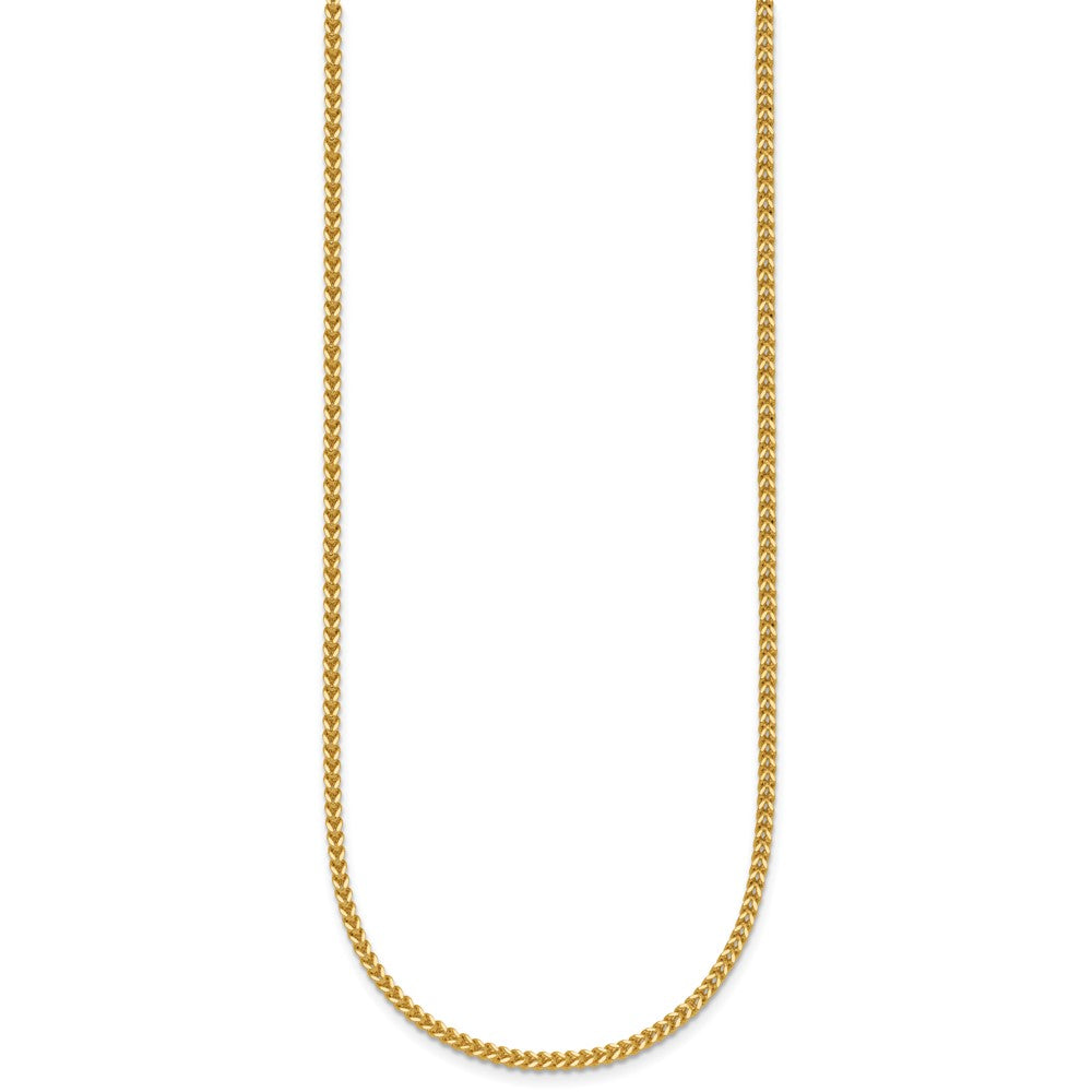 14K Gelbgold 1.5mm Franco mit Karabinerverschluss Halskette