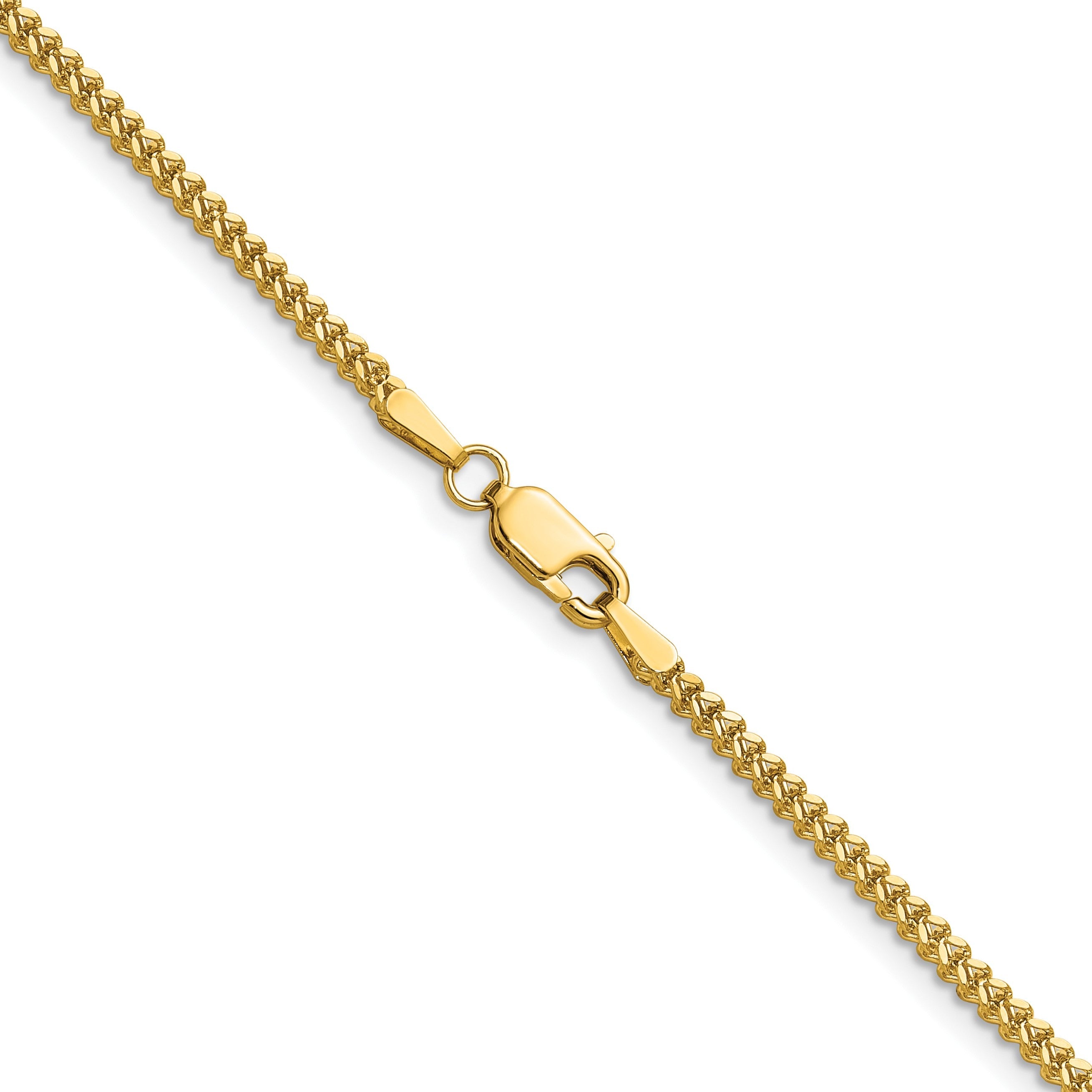 14K Gelbgold 1.5mm Franco mit Karabinerverschluss Halskette
