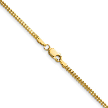 14K Gelbgold 1.5mm Franco mit Karabinerverschluss Halskette