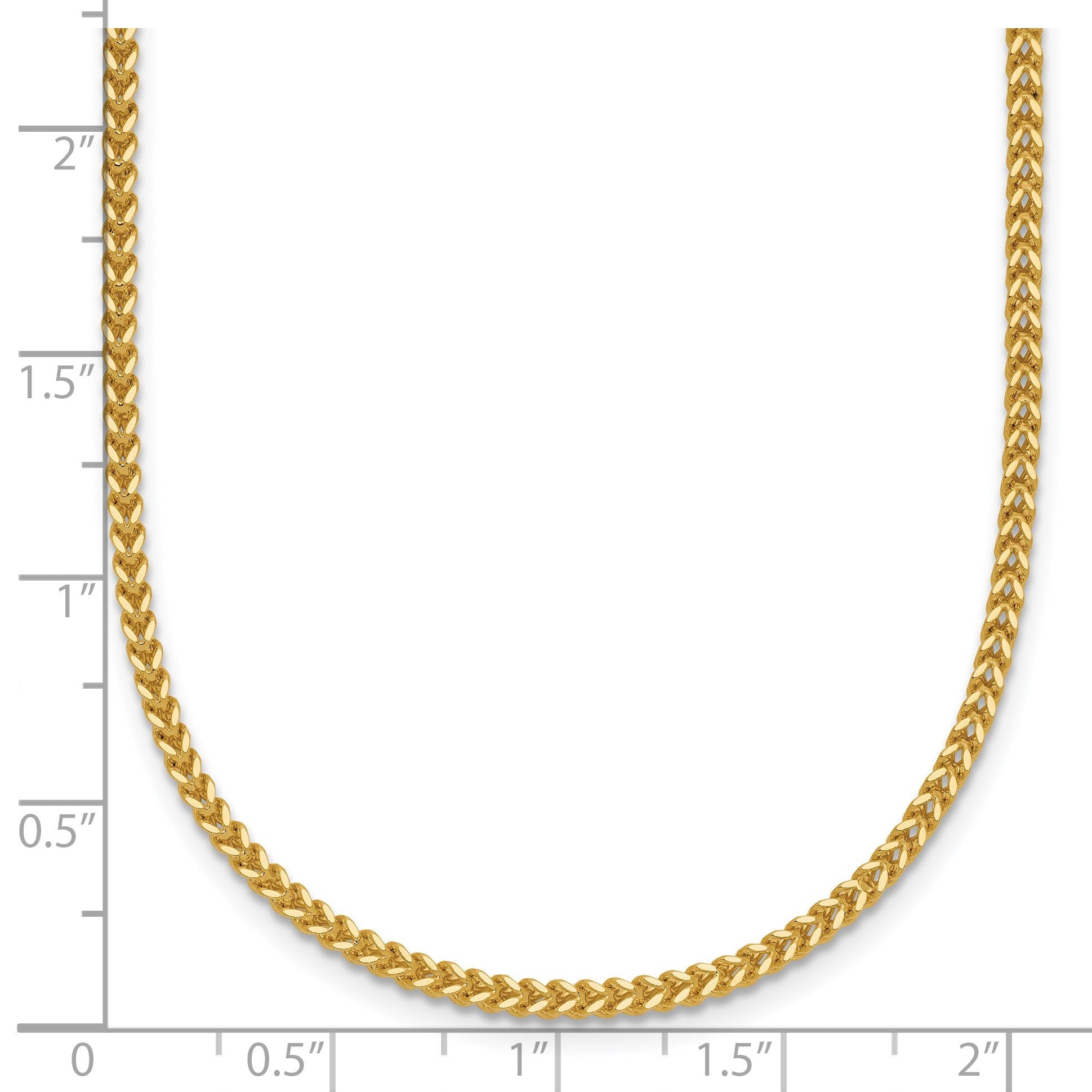 14K Gelbgold 1.5mm Franco mit Karabinerverschluss Halskette
