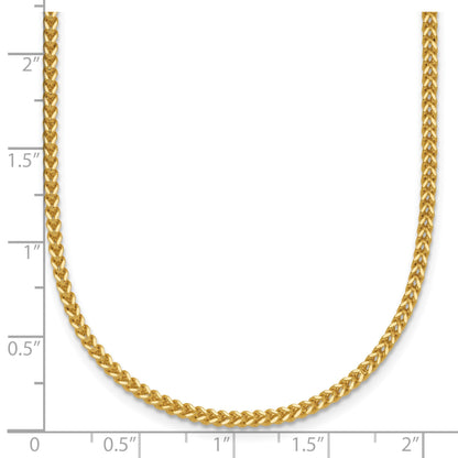14K Gelbgold 1.5mm Franco mit Karabinerverschluss Halskette