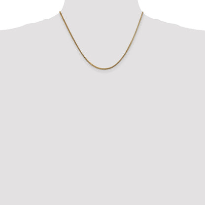 14K Gelbgold 1.5mm Franco mit Karabinerverschluss Halskette