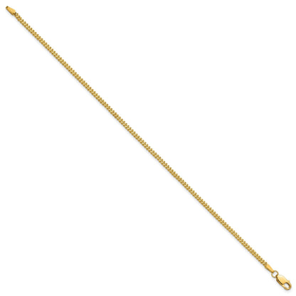 14K Gelbgold 1.5mm Franco mit Karabinerverschluss Gliederarmband