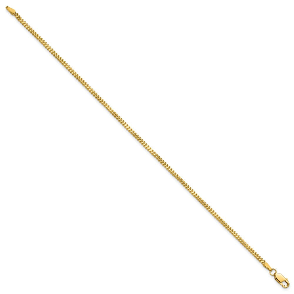 14K Gelbgold 1.5mm Franco mit Karabinerverschluss Gliederarmband