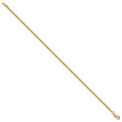 14K Gelbgold 1.5mm Franco mit Karabinerverschluss Gliederarmband