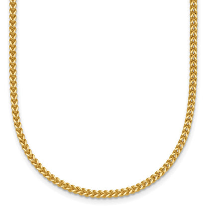 14K Gelbgold 1.5mm Franco mit Karabinerverschluss Halskette
