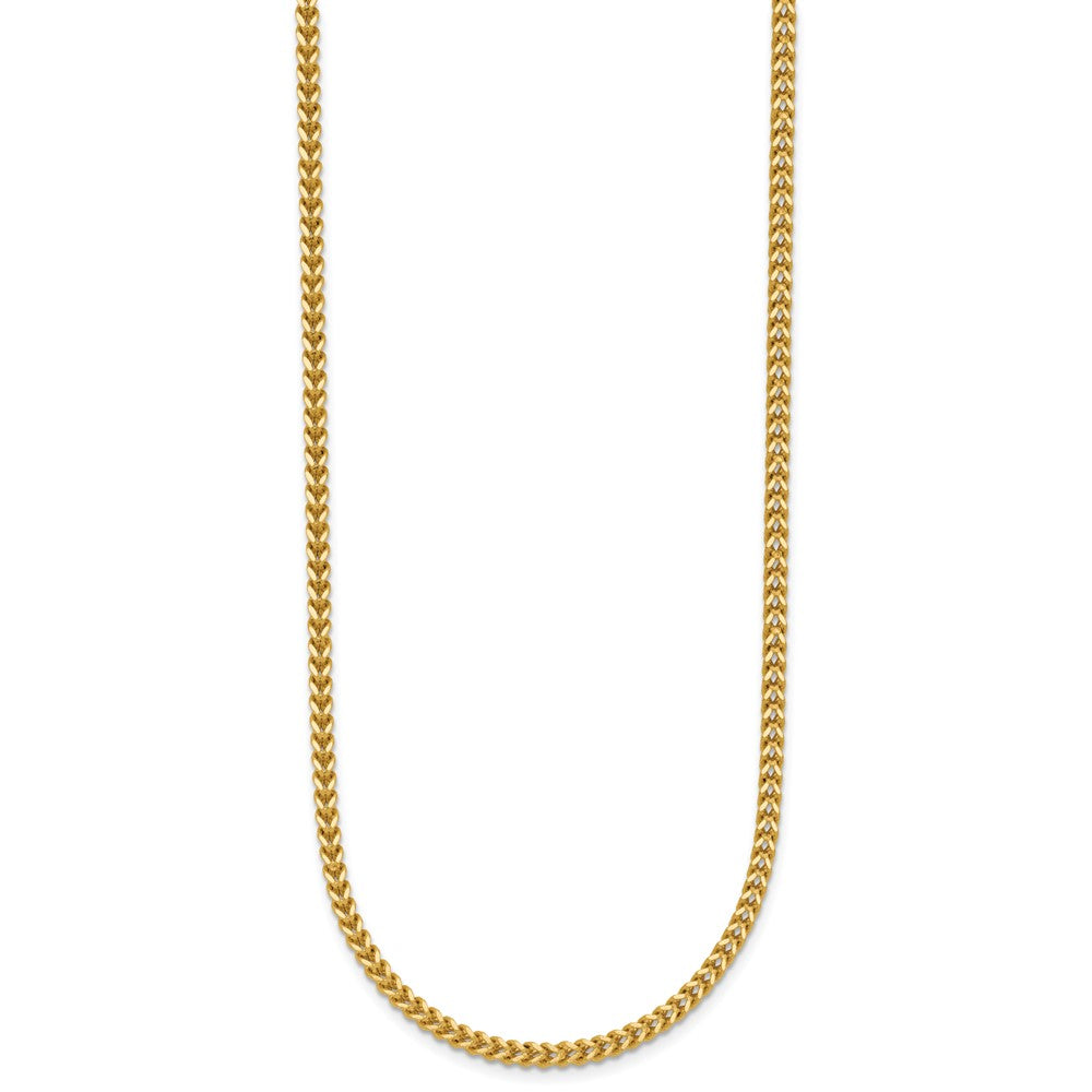 14K Gelbgold 2mm Franco mit Karabinerverschluss Halskette