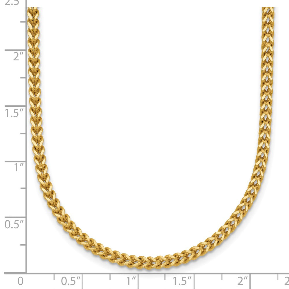14K Gelbgold 2mm Franco mit Karabinerverschluss Halskette