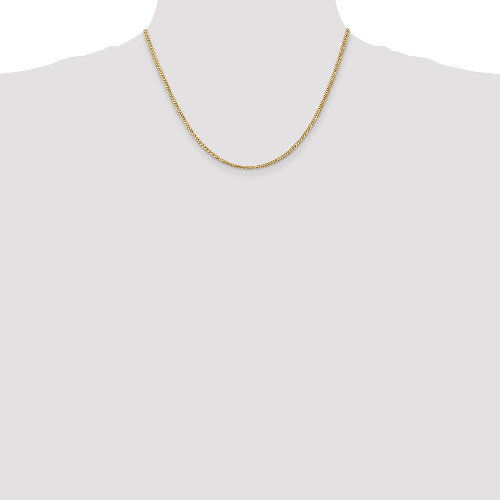 14K Gelbgold 2mm Franco mit Karabinerverschluss Halskette