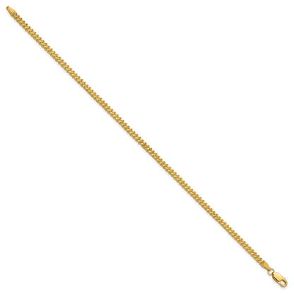 14K Gelbgold 2mm Franco mit Karabinerverschluss Gliederarmband