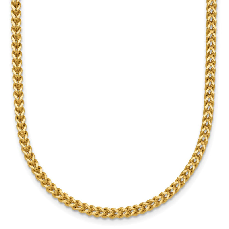 14K Gelbgold 2mm Franco mit Karabinerverschluss Halskette